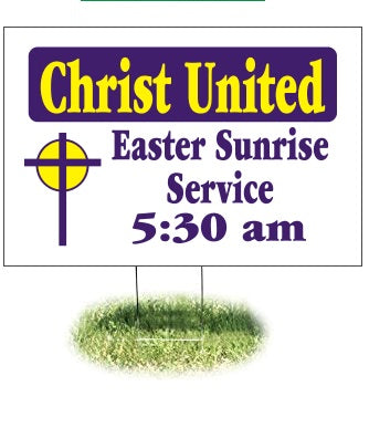 Lawn-Yard Signs for Churches-Custom Printed-24 W" x 18"H