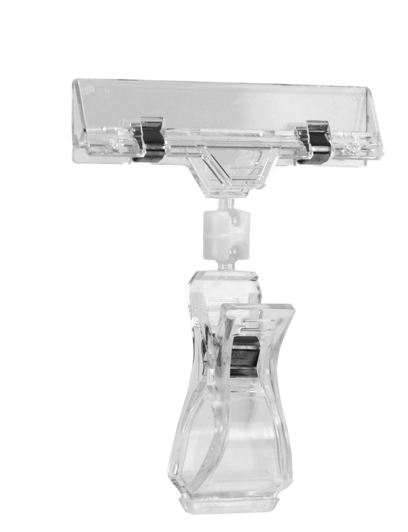 Clear Plastic Large Clip-on Sign Holder - 4 "L x 3"W-25 pieces