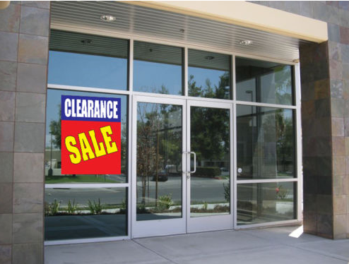 Clearance Sale Window Signs Poster-36" W x 48" H Blue