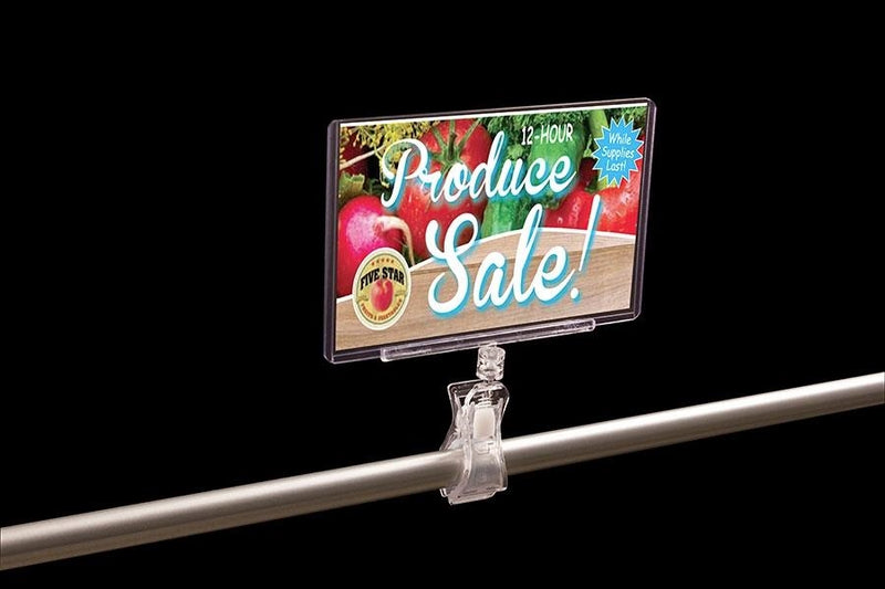 Clip-On Sign Holders with Sign Protector- 2.5" H x 3 3/4"L- 10 pieces