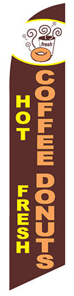 Coffee Donuts feather flag