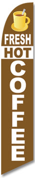 Coffee Feather Flag – 11.5'H x 2.5'W | Complete Kit