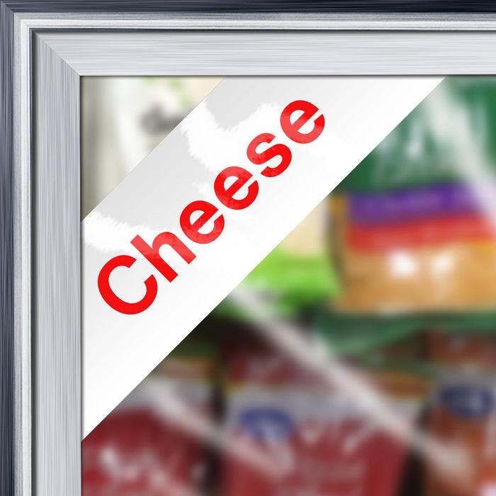 Cooler Door Decal Cling- Cheese-Red