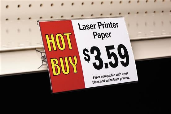 Covered Face Sign Holder System for Shelf Price Channels- 3.5 x 5.5- 10 pieces