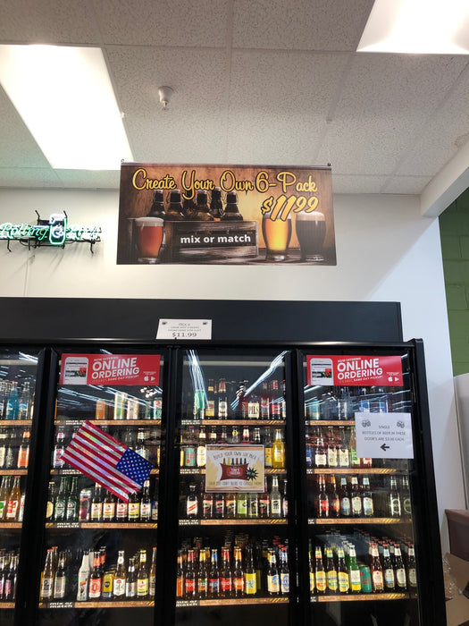Create Your Own 6 Pack of Beer Hanging Signs -28" W x 22" L