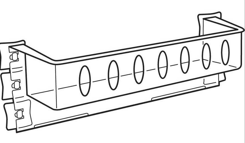 Cross Merchandising Bin/Rack for Cooler or Freezer Case Doors