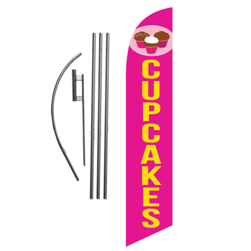 Cupcakes Feather Flag Kit-Pink