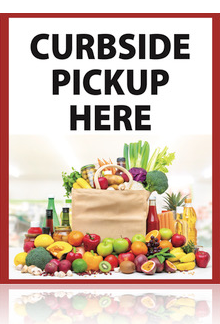 Curb Side Pick Up Stanchion Floorstand Sign 22"x28"
