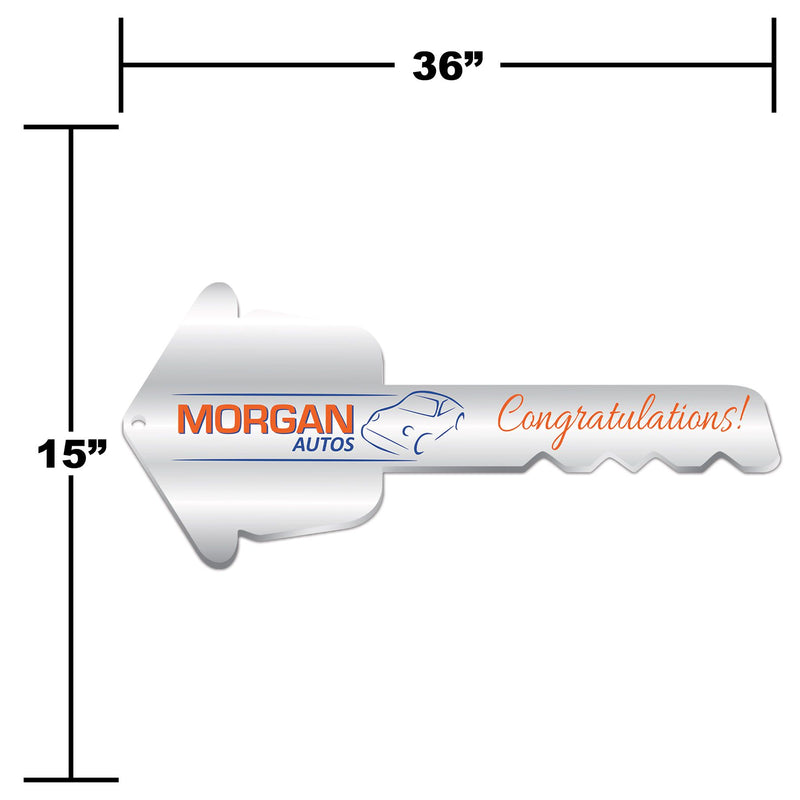 Custom Printed 36" Key for Car Dealerships