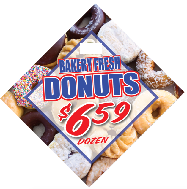 Donuts Case Price Decal Clings-Diamond