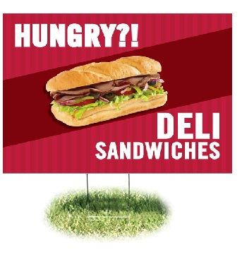 Lawn Yard Signs for Supermarkets-Deli- 24"W x 18"H