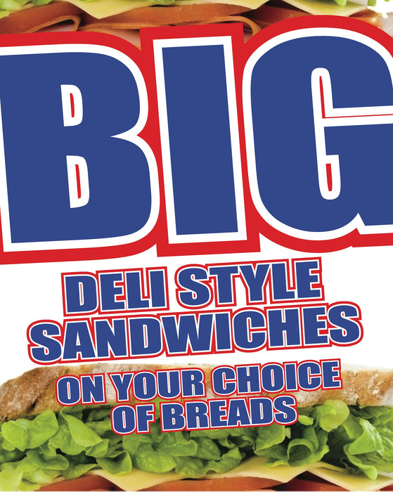 Deli Sandwiches Countertop Easel Sign