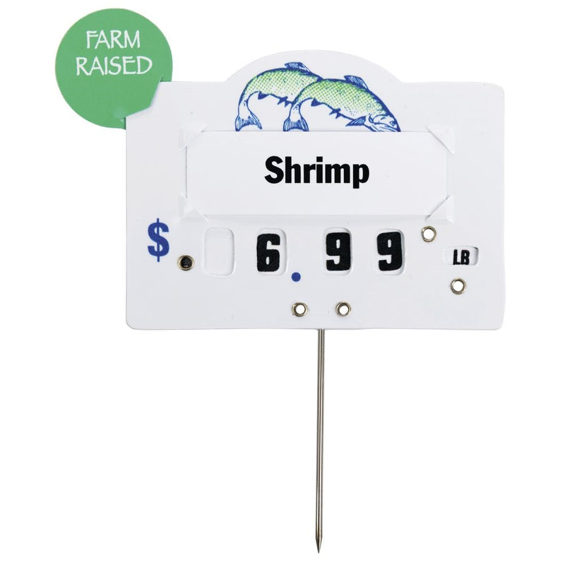 Farm Raised & Wild Caught Dial Tag Toppers 4"H – 10 Pack