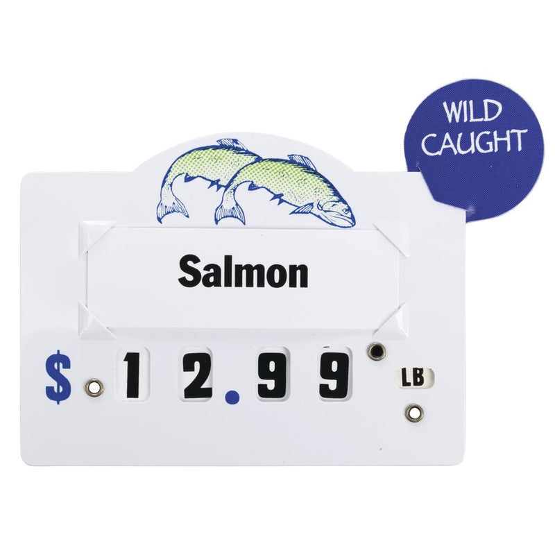Farm Raised & Wild Caught Dial Tag Toppers 4"H – 10 Pack