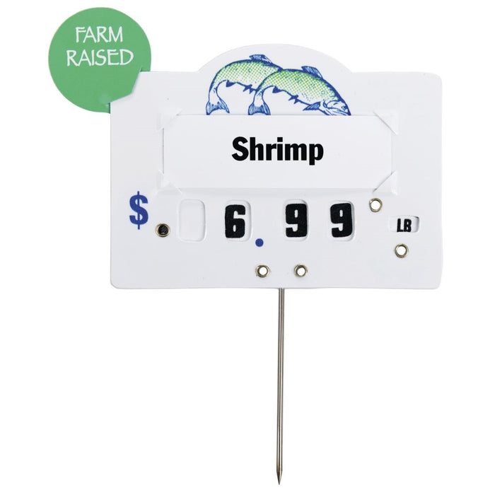 Double-Sided Farm Raised-Wild Caught Dial Tag Toppers- 4"H