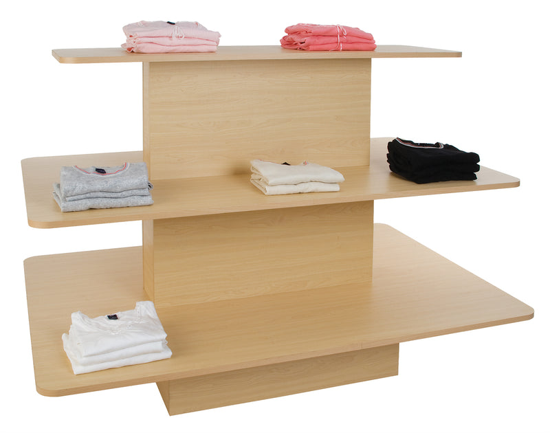 3-Tier Rectangular Retail Display Table-Melamine