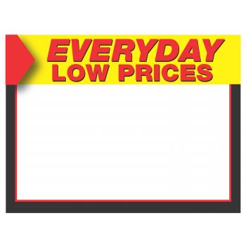 Everyday Low Price Shelf Signs-Price Cards-11"W x 8.5"H -Laser Compatible -100 signs - screengemsinc