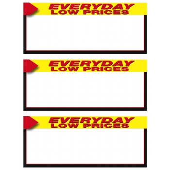 Everyday Low Price Shelf Signs-Laser Compatible-3 up per sheet-300 signs - screengemsinc