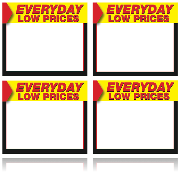 Everyday Low Price Shelf Signs-4 UP Laser Compatible-400 signs