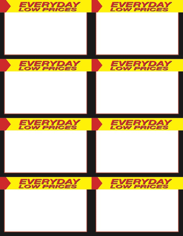 Everyday Low Price Laser Compatible Shelf Signs