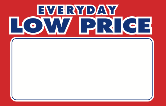 Everyday Low Price Shelf Signs-Red & Blue 5.5" W x 3.5" H -100 signs - screengemsinc