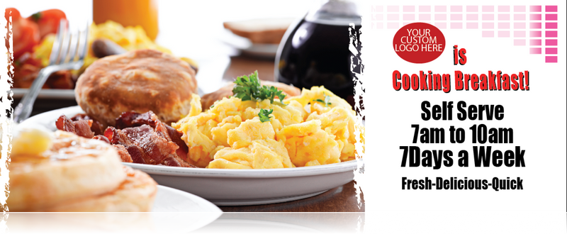 Breakfast-Self Serve Hot Foods Countertop Easel Sign