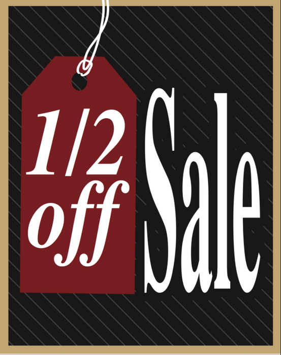 1/2 Off Sale Counter Top Easel Sign