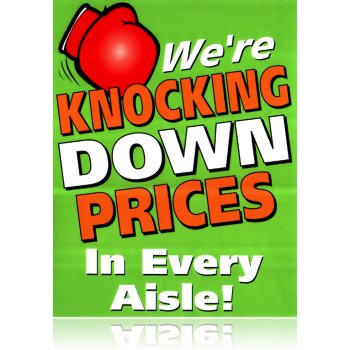 Knock Down Prices Countertop Easel Sign