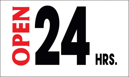 Open 24 Hours Countertop Easel Sign — screengemsinc