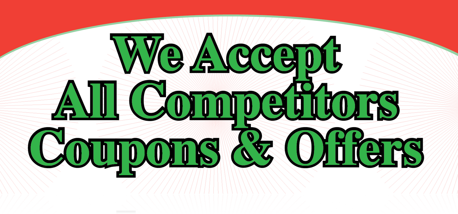 We Accept Competitors Coupons Easel Sign