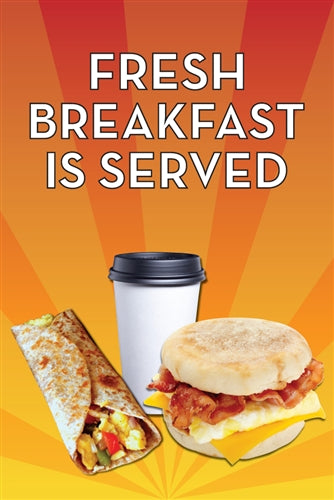 Breakfast Included. Sign Breakfast is Served Countertop Easel Sign — screengemsinc