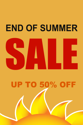 End of the Summer Sale easel sign