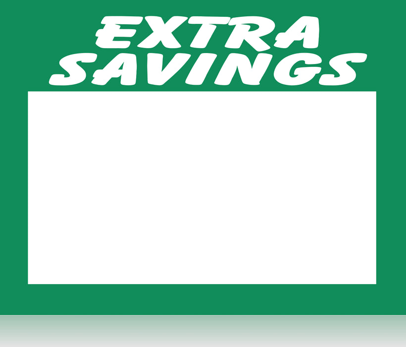 Extra Savings Shelf Signs-1UP Laser Compatible 11"W x 8.5"H-100 signs