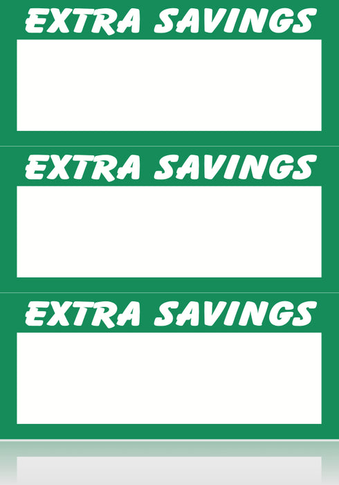 Extra Savings Shelf Signs- 3 UP Laser Compatible-300 signs