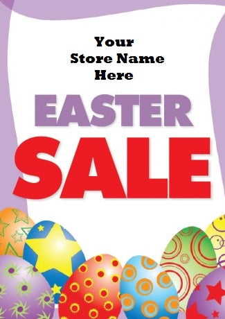Easter Sale Window Sign Poster-Semi Custom -36" W x 48" H