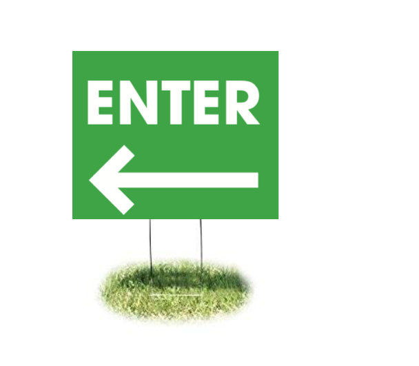 Enter Arrow Lawn Yard Signs-24" W x 18"H