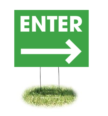Enter Arrow Lawn Yard Signs-24" W x 18"H