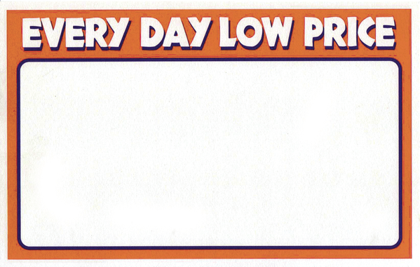 Everyday Low Price Shelf Signs-11"W x 7"H Laser Compatible-100 signs