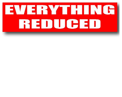 Everything Reduced Shelf Signs Price Cards-100 signs