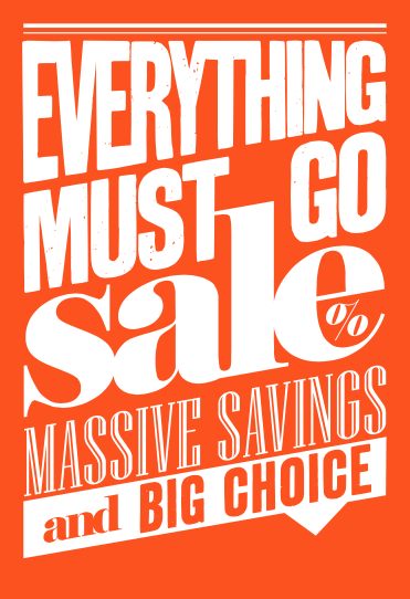 Everything Must Go Sale  Sign-11" W x 17" H