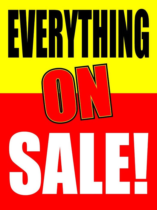 Everything on Sale Window Signs Poster-36" W x 48" H