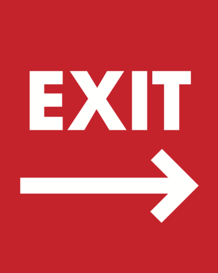 Exit Arrow Sidewalk A Frame Sign Insert-24"W x 36"H