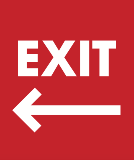 Exit With Arrows Stanchion Floor Stand Sign Set 22"x28"