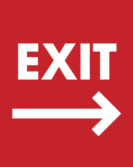 Exit With Arrows Stanchion Floor Stand Sign Set 22