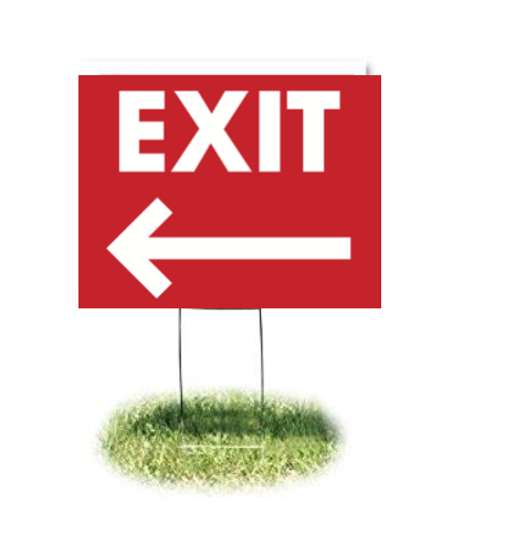 Exit Arrow Lawn Yard Signs-24"W x 18"H