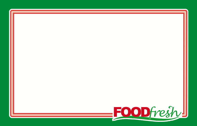 Food Fresh Green Shelf Signs 11"W x 7"H -100 price signs
