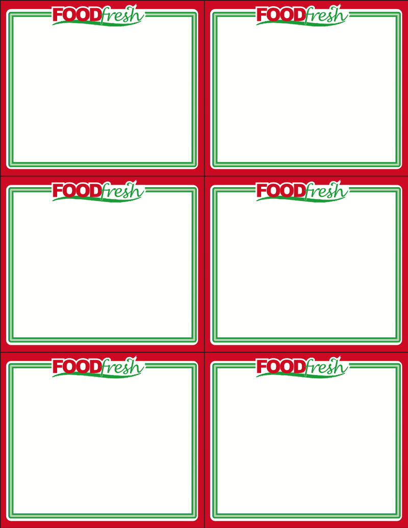 Food Fresh Red 6UP Laser Compatible Shelf Signs-600 signs