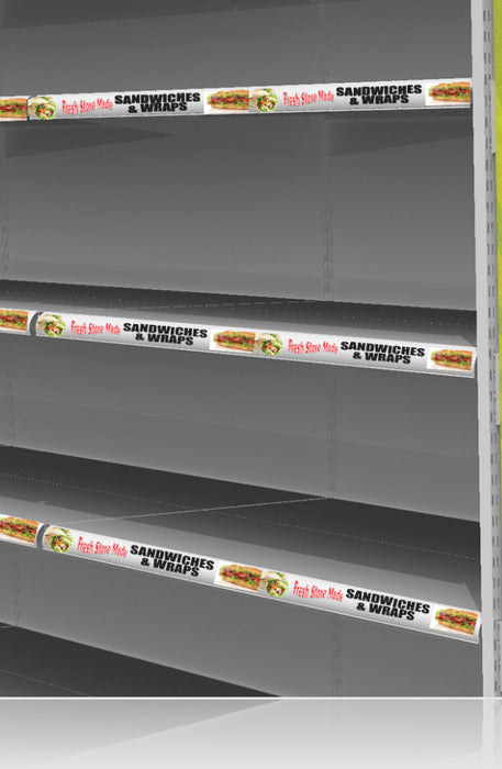 Fresh Store Made Sandwiches Price Rail Channel Shelf Molding Inserts-12"W x 1.25"H -20 pieces