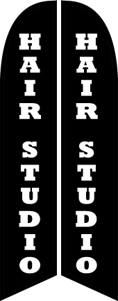 Hair Studio Feather Flag Kit-Black & White