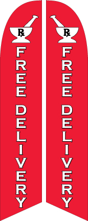 Pharmacy Free Delivery Feather Flag